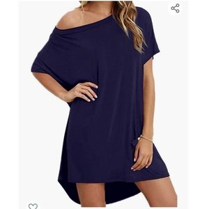 Off-Shoulder Oversized T Shirt Dress